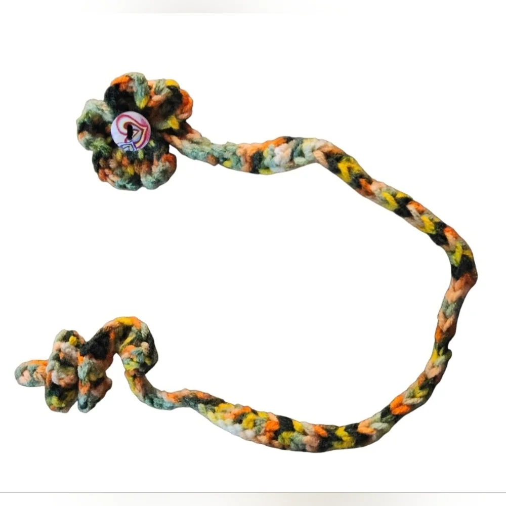 Handmade Bookmark Crochet Purse Charm Floral multicolor Zipper pull Bohemian